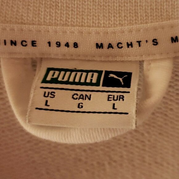 Puma Womens White Full Zip Sweatshirt With Green Stripe Large - Picture 4 of 6